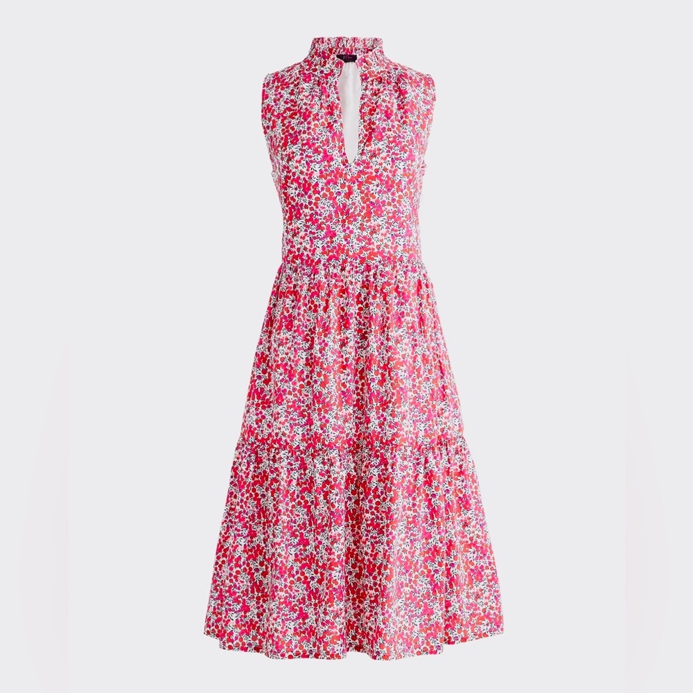 COPY - NWT J. Crew Cotton poplin tiered popover dress in Liberty® Wiltshire pri…